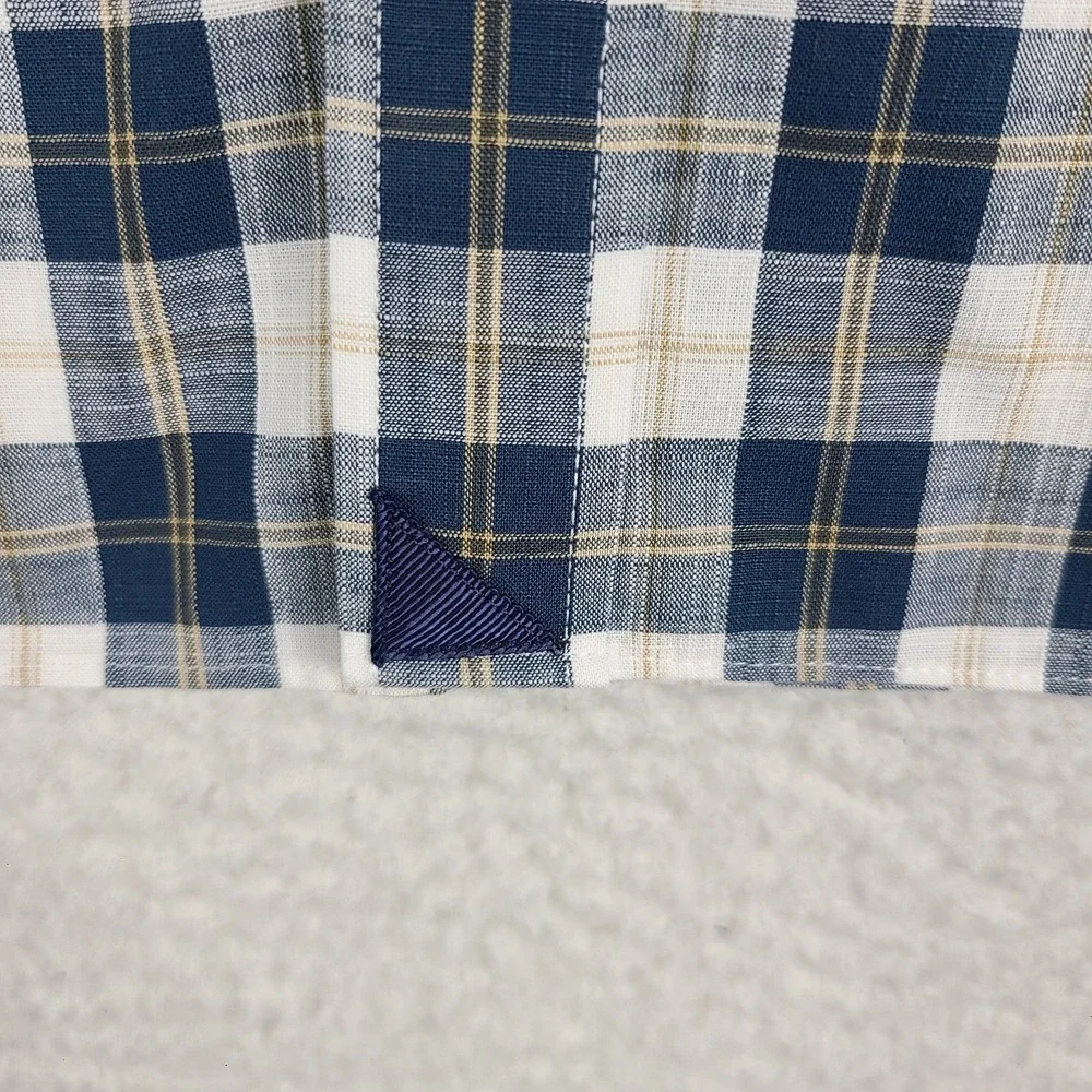 UNTUCKit Dress Shirt Mens XXXL Blue Plaid‎ Wrinkle Free 100% Cotton Button Up